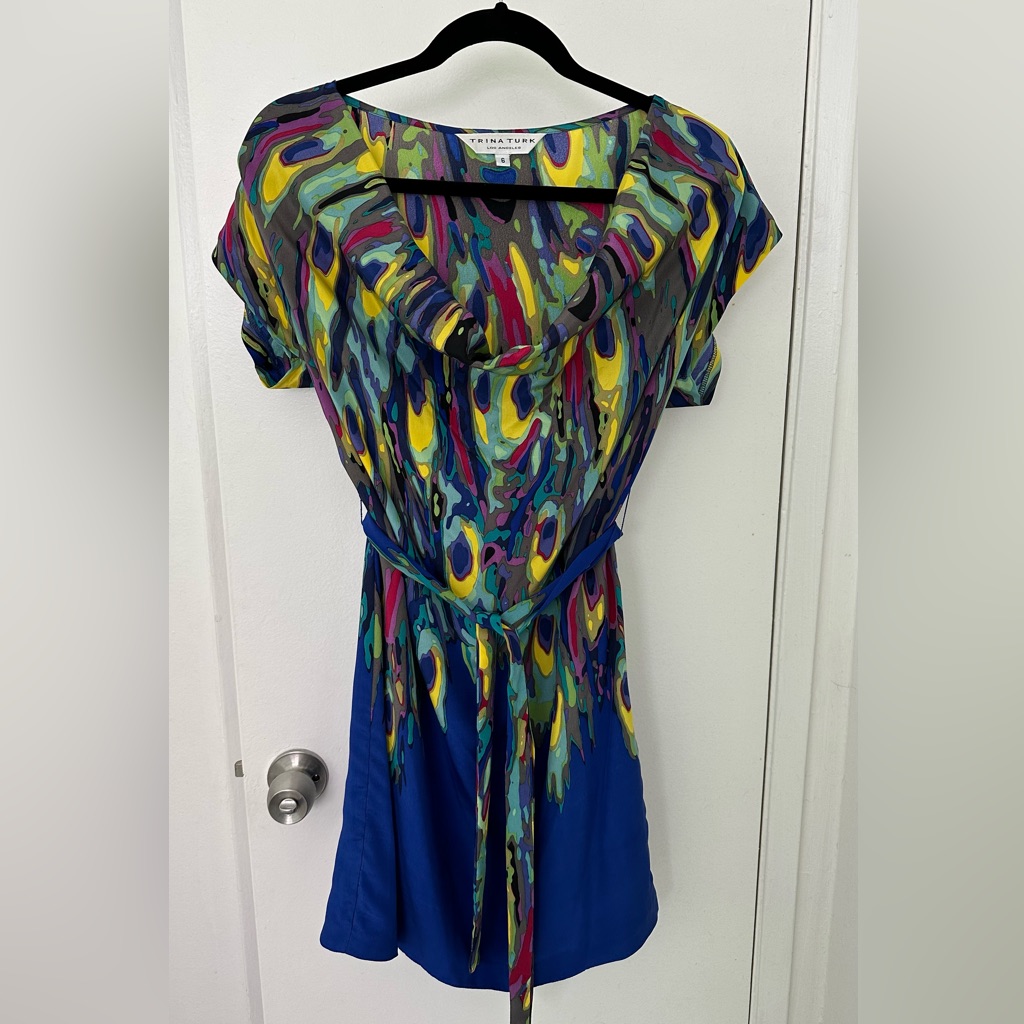 Trina Turk Silk Waist Tie Dress